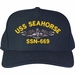 USS Seahorse SSN-669 with Dolphins Custom Embroidered Cap