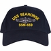 USS Seahorse SSN-669 with Dolphins Custom Embroidered Cap