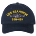 USS Seahorse SSN-669 with Dolphins Unstructured Dad Cap