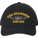 USS Seahorse SSN-669 with Dolphins Unstructured Dad Cap