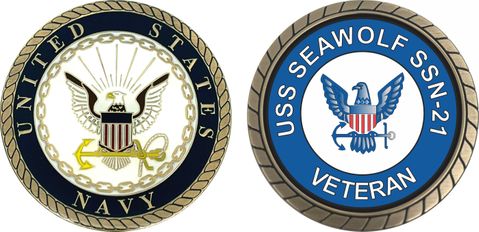 USS Seawolf SSN-21 Veteran Challenge Coin