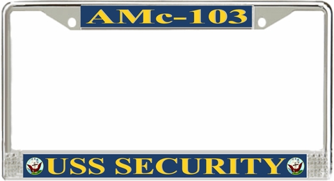 USS Security AMc-103 License Plate Frame