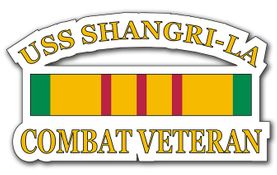 USS Shangri-La CV-38 Vietnam Combat Veteran with Ribbon  Decal