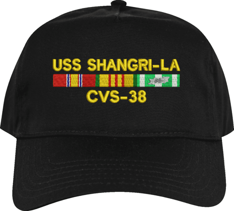 USS Shangri-La CVS-38 with Vietnam Service Ribbons Embroidered Cap