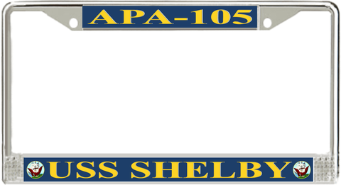 USS Shelby APA-105 License Plate Frame