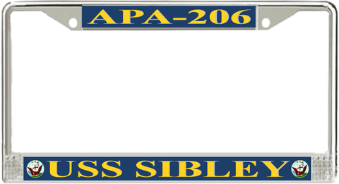 USS Sibley APA-206 License Plate Frame