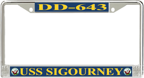 USS Sigourney DD-643 License Plate Frame