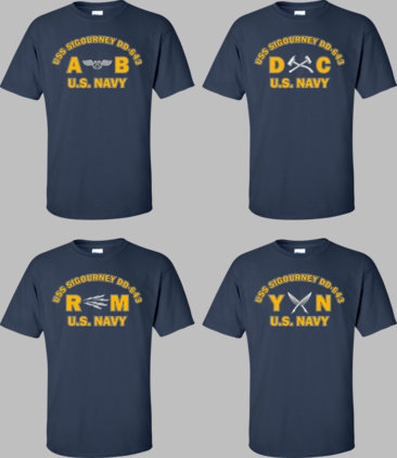 USS SIGOURNEY DD-643 Rates Apparel