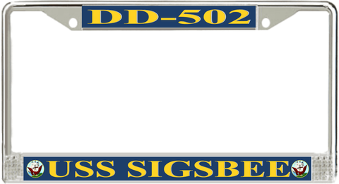 USS Sigsbee DD-502 License Plate Frame
