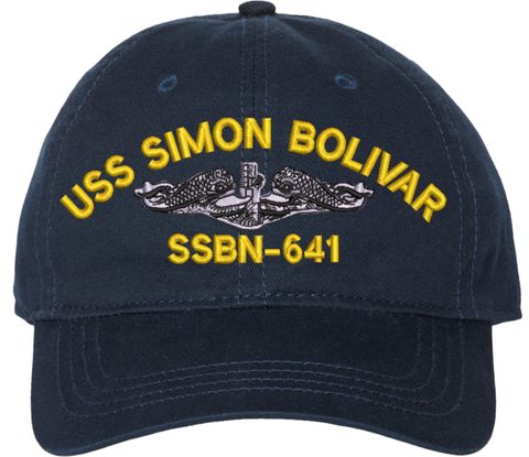 USS Simon Bolivar SSBN-641 with Dolphins Unstructured Dad Cap