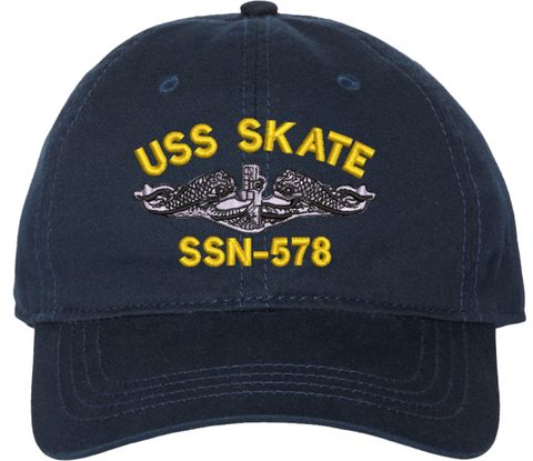 USS Skate SSN-578 with Dolphins Unstructured Dad Cap