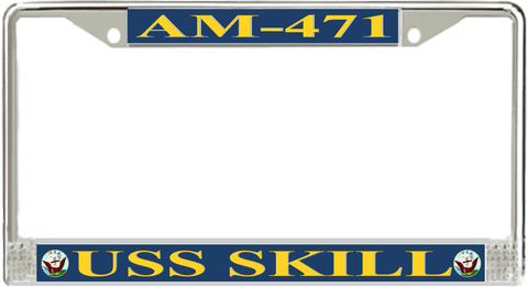 USS Skill AM-471 License Plate Frame