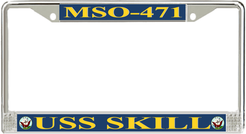 USS Skill MSO-471 License Plate Frame