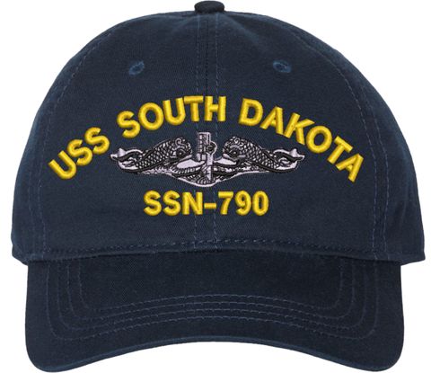 USS South Dakota SSN-790 with Dolphins Unstructured Dad Cap
