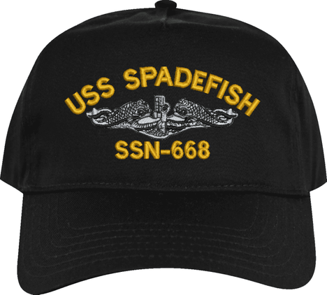 USS Spadefish SSN-668 Submarine Custom Embroidered Cap