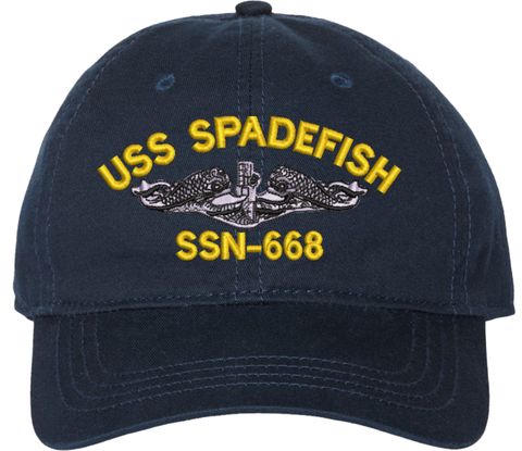 USS Spadefish SSN-668 with Dolphins Unstructured Dad Cap