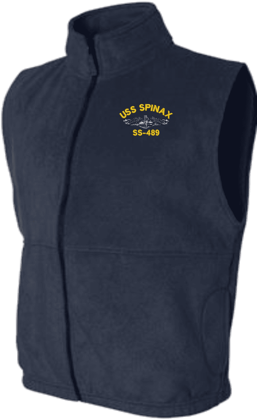 個人装備 USA Marines USS Spinax SS-489 with Dolphins Embroidered Fleece Vest
