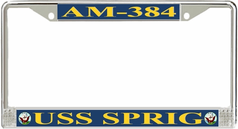 USS Sprig AM-384 License Plate Frame