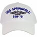USS Springfield SSN-761 with Dolphins Embroidered Cap