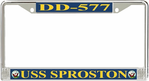 USS Sproston DD-577 License Plate Frame