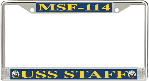 USS Staff MSF-114 License Plate Frame