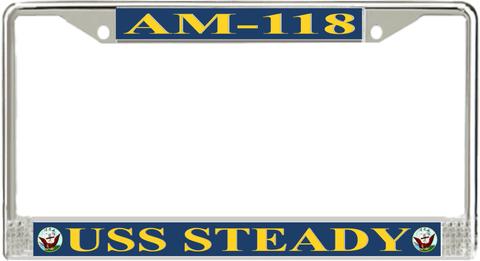 USS Steady AM-118 License Plate Frame
