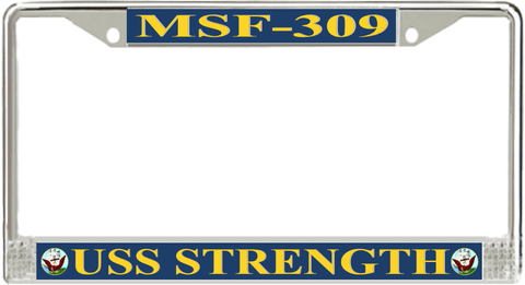 USS Strength MSF-309 License Plate Frame
