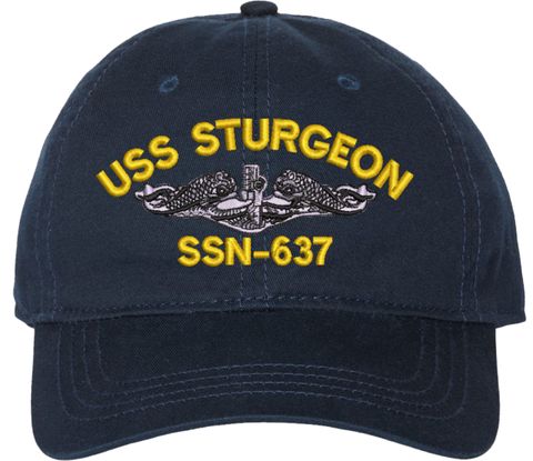 USS Sturgeon SSN-637 with Dolphins Unstructured Dad Cap