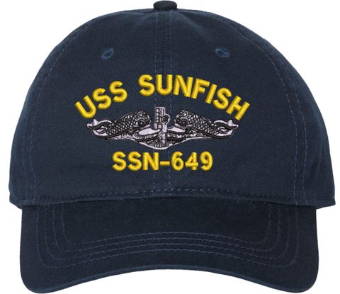 USS Sunfish SSN-649 with Dolphins Unstructured Dad Cap