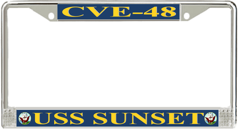 USS Sunset CVE-48 License Plate Frame