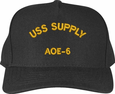 USS Supply AOE-6 Ship Text Only Custom Embroidered Cap