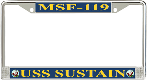 USS Sustain MSF-119 License Plate Frame