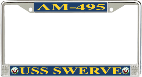 USS Swerve AM-495 License Plate Frame