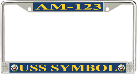 USS Symbol AM-123 License Plate Frame