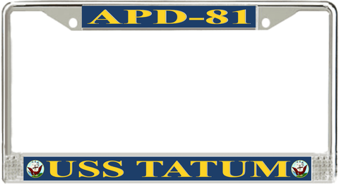 USS Tatum APD-81 License Plate Frame