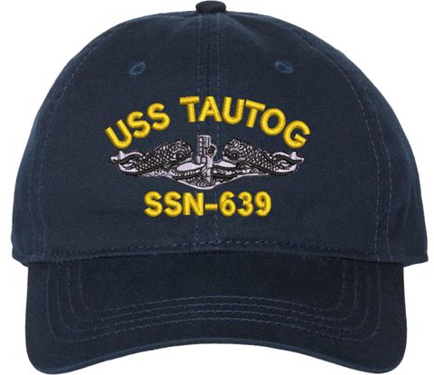 USS Tautog SSN-639 with Dolphins Unstructured Dad Cap
