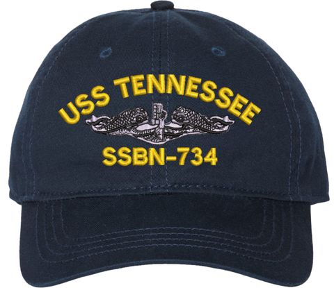 USS Tennessee SSBN-734 with Dolphins Unstructured Dad Cap