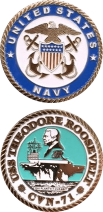 USS Theodore Roosevelt CVN 71 Officer Challenge Coin