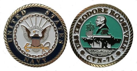 USS Theodore Roosevelt CVN-71 Challenge Coin Enlisted