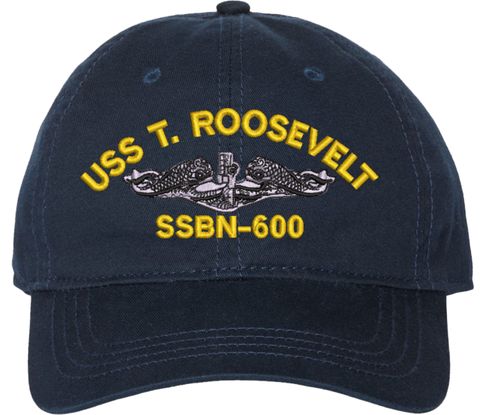 USS Theodore Roosevelt SSBN-600 with Dolphins Unstructured Dad Cap
