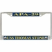 USS Thomas Stone APA-29 License Plate Frame