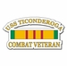 USS Ticonderoga CV-14 Vietnam Combat Veteran with Ribbon  Decal
