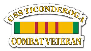 USS Ticonderoga CV-14 Vietnam Combat Veteran with Ribbon  Decal