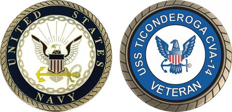 USS Ticonderoga CVA-14 Veteran Challenge Coin