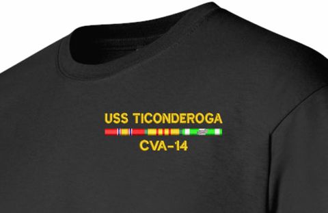 USS Ticonderoga CVA-14 with Vietnam Service Ribbons T-Shirt