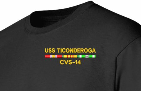 USS Ticonderoga CVS-14 with Vietnam Service Ribbons T-Shirt