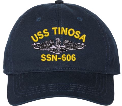 USS Tinosa SSN-606 with Dolphins Unstructured Dad Cap