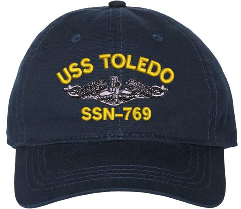 USS Toledo SSN-769 with Dolphins Unstructured Dad Cap