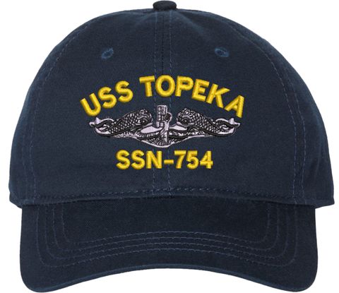 USS Topeka SSN-754 with Dolphins Unstructured Dad Cap