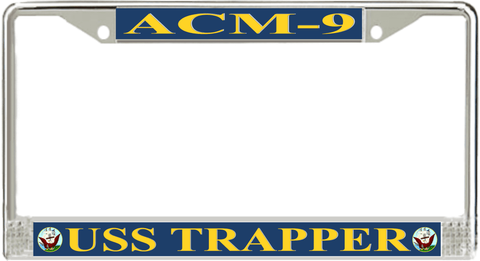 USS Trapper ACM-9 License Plate Frame